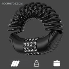 Candado para casco de motocicleta con PIN de combinación y cable espiral